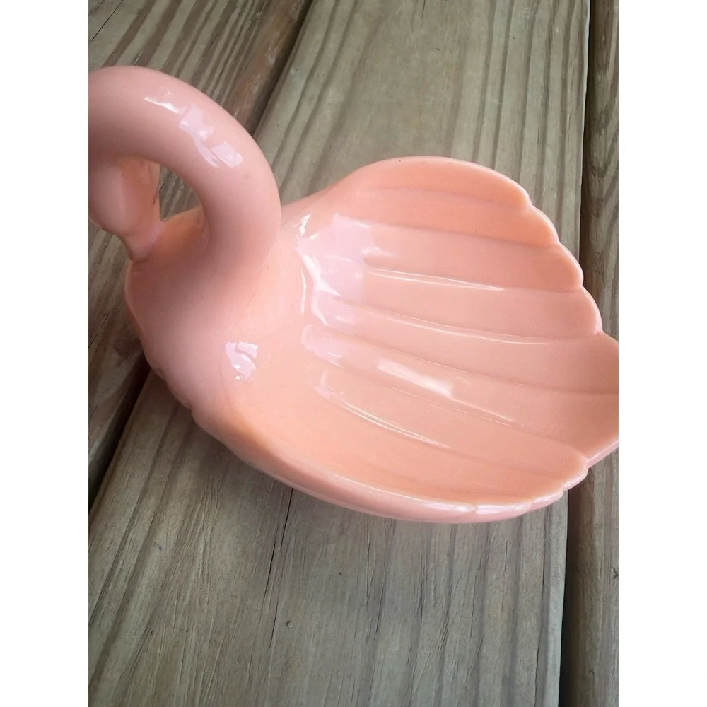 Vintage Peach Plastic Swan And Sink Soap Trinket Dish 1980s Cottage Farmhouse